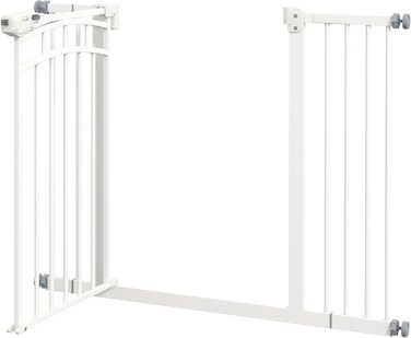 Захист для сходів PawHut - ґратка для собак з автоматичним закриттям, 74-100 см, для собак середніх та малих порід, білий