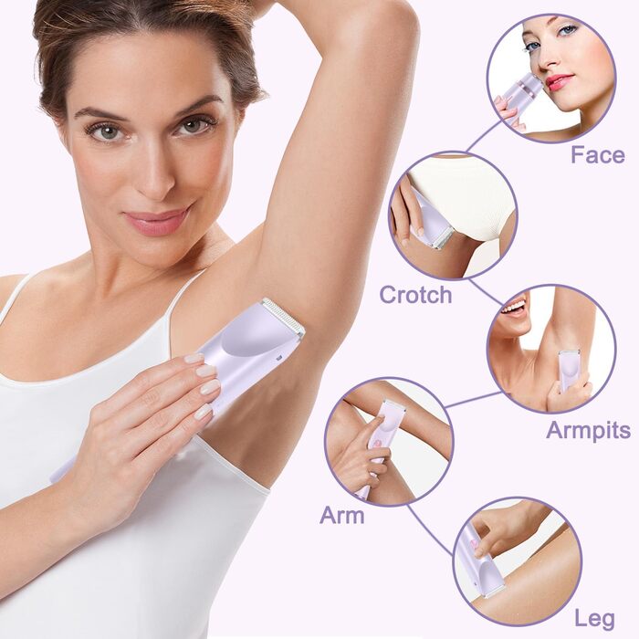 Електричний жіночий триммер для бікіні 2-в-1 Intimrasierer, фіолетовий