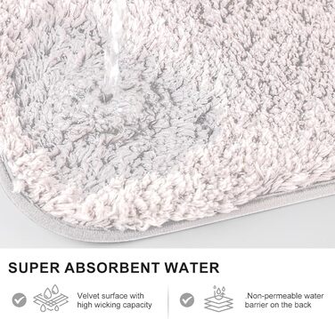 Килимок для ванної кімнати 40x60 см, антиковзаюча, м'яка, швидковисихаюча, з високим ворсом, з мікрофібри для ванни, душу та ванної кімнати, придатний для прання в машині (60 x 40 см, прямокутна, білий)