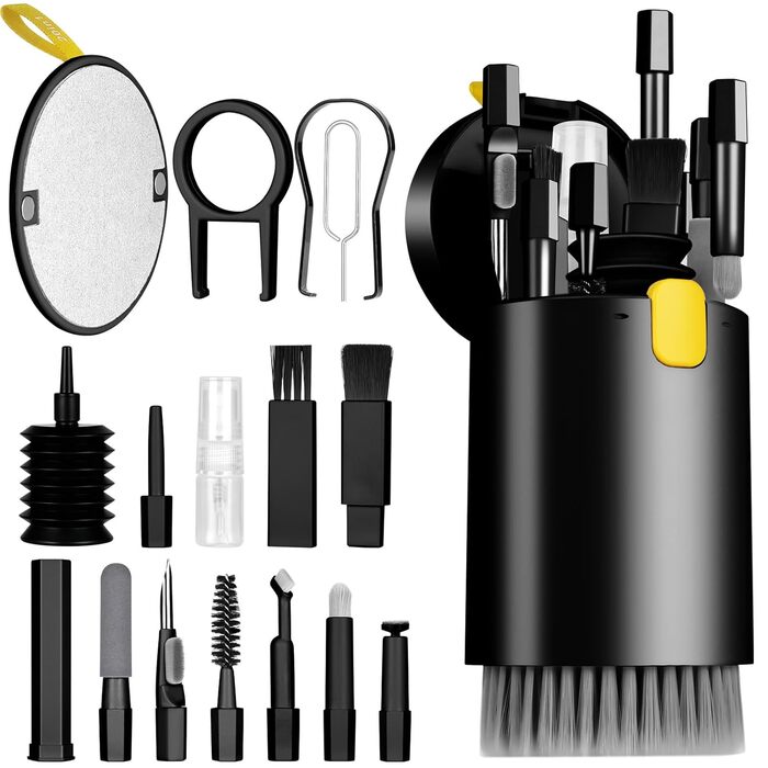 Набір для чищення техніки 20 в 1: клавіатура, навушники, монітор, камера (чорний)