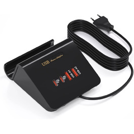 Багатопортовий зарядний пристрій USB Poanes 45W, 4 порти для iPhone, Samsung, LG, Huawei та інші (Чорний)