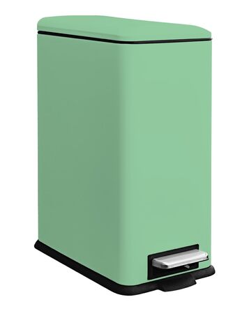 Відро для сміття кухонне 30л, нержавіюча сталь, з кришкою, внутрішній відерцем, прямокутне, зелене
