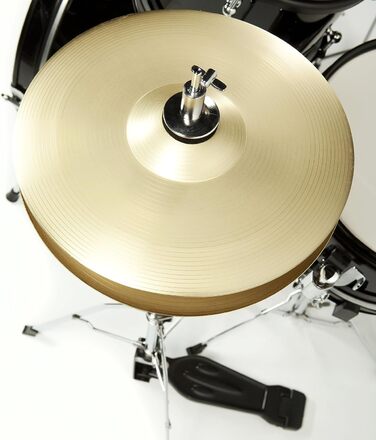 Fame 5-Piece Drum Set Black - Комплект барабанів з аксесуарами, включаючи бас-барабан, томи, малий барабан, стійки та табурет