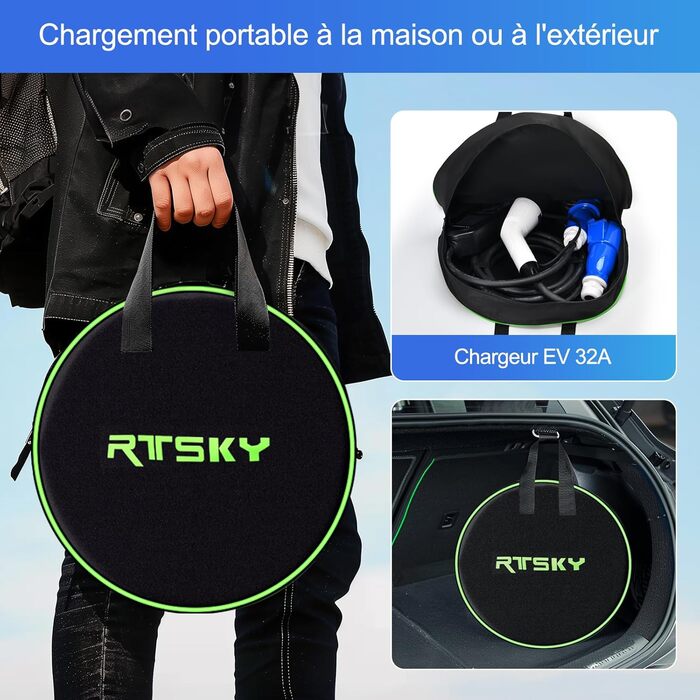 Мобільна зарядка для електромобіля 7kW CEE 32A, кабель Type 2, 5м, 1-фазна, 8-32A, з цифровим дисплеєм