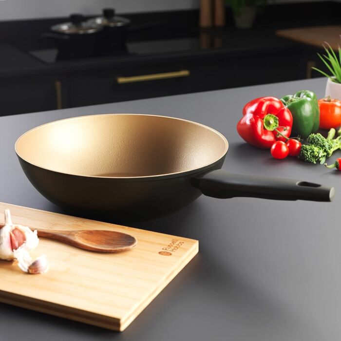 Сковорода-гриль Russell Hobbs 28 см з посиленою антипригарною поверхнею, PFOA-вільна, універсальна для індукції