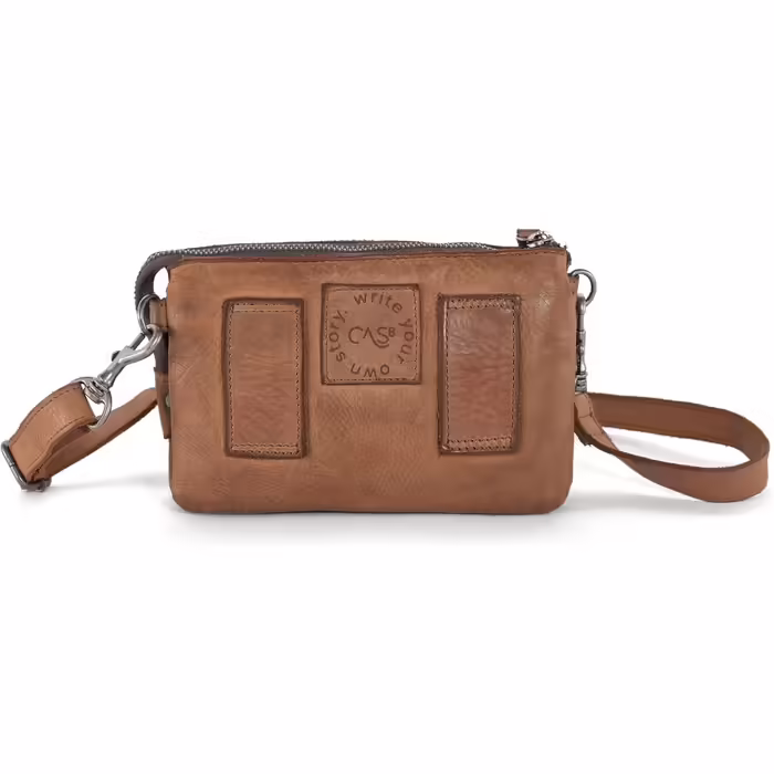 Luca Belt Bag, small women's crossbody bag made of leather, compact shoulder bag for everyday use, with 3 zip compartments for perfect organization, dusty