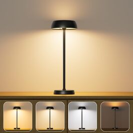 Світлодіодна настільна лампа бездротова з регулюванням яскравості, сенсорним керуванням, 4 режими освітлення, акумуляторна, для спальні, домашнього офісу, кемпінгу - 1 шт.