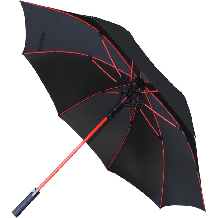 COLLAR AND CUFFS London XL Windproof Golf Umbrella - 154cm Fiberglass Frame - Automatic Open/Close - Red & Black