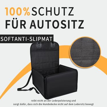 Автомобільний лежак для собак, стабільний бокс для собак на заднє сидіння, водонепроникний, чорний