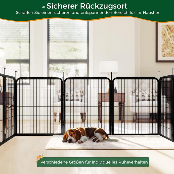 Вольєр для собак Yaheetech 8-секційний, 80 см, для квартири та саду, збірка без інструментів