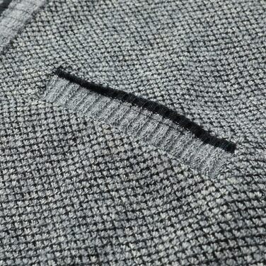 Чоловічий кардиган Allthemen з V-подібним вирізом, з підкладкою, на кнопках, грубий трикотаж, теплий перехідний жакет (4XL, світло-сірий)