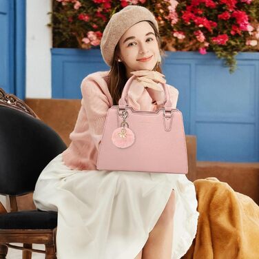 Жіноча сумка IGOLUMON середнього розміру з натуральної шкіри, рожева - сумка-тоут, сумка на плече, ручна сумка