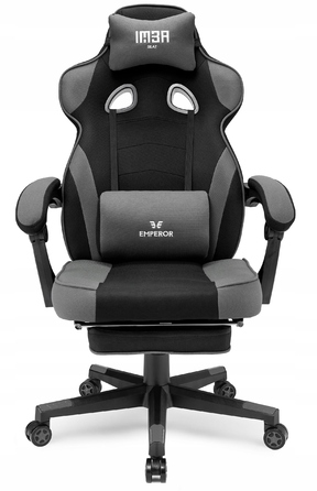 Ігрове крісло IMBA seat Emperor, тканина, чорно-сіре