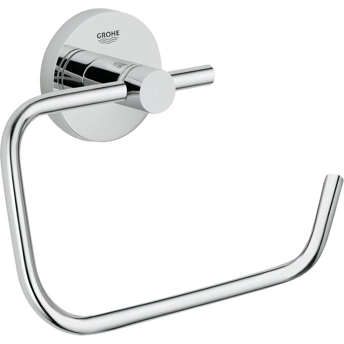 GROHE Essentials Toilet Paper Holder - Adhesive, No Cover, Chrome Finish