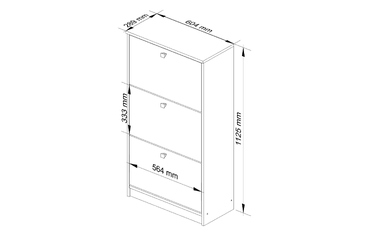 Полиця для взуття Akord, 60 x 113 x 28,5 см, графіт