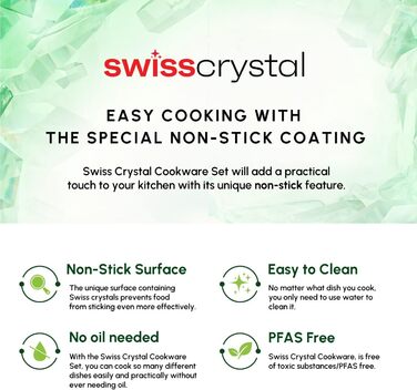 Набір каструль Karaca Swiss Crystal 7 предметів індукційний, кремовий, з антипригарним покриттям SwissCrystal, для здорового приготування без олії