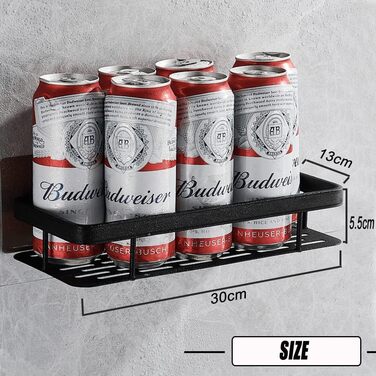 Полка для душу без свердління, алюмінієва полиця для душу, самоклеюча, чорна (2 шт.)