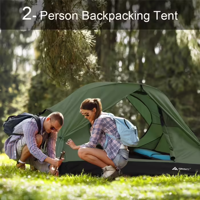Forceatt Tent for 2 and 3 people, 4-Season | Ultralight for Camping, Backpacking, Hiking, and other Outdoor Activities | Double Doors, Waterproof, Easy to Set Up and Carry.