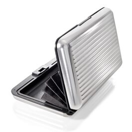 Алюмінієве картхолдер VALLET®: захист NFC/RFID, для візиток та карток, срібний, для жінок та чоловіків