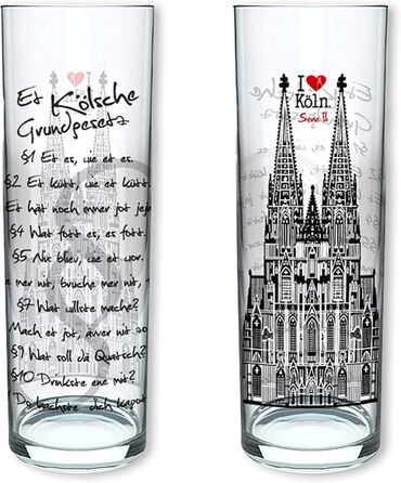 3forCologne Kölsch glasses, 6-pack, assorted colors, 0.2ml, Cologne sticks with Basic Law, beer glasses, drinking glasses with print. (MADE IN GERMANY), Size: MIX4