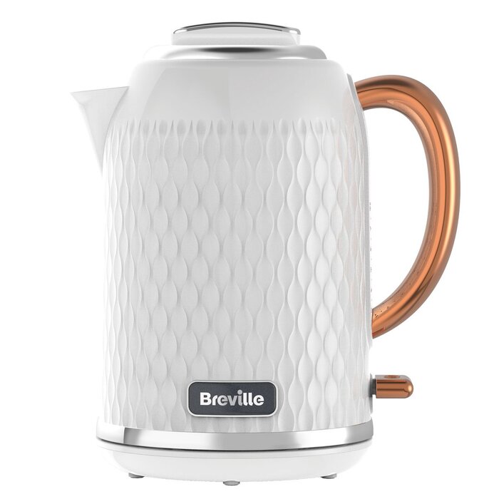 Електричний чайник Breville VKT017 Curve, 3000 Вт, 1.7 л, білий з червоним золотом