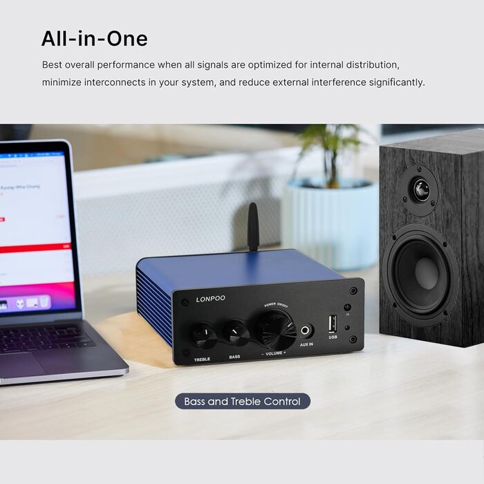 Акустичний кабель LONPOO з чистої міді 14 AWG (2 м, пара) з позолоченими банановими роз'ємами для Hi-Fi колонок, синій/чорний