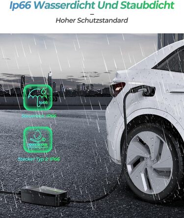 Кабель для зарядки електромобіля Type 2 Schuko, 3.68kW, 6.1м, 6-16A (чорний)