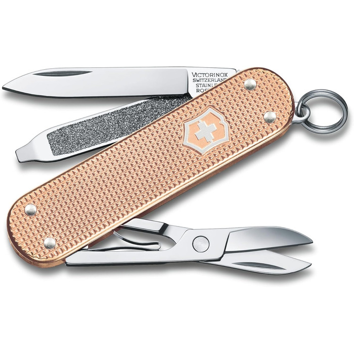 Мультитул Victorinox Classic SD Alox: Швейцарський ніж, 5 функцій, з файлом для нігтів (58 мм, колір персиковий)