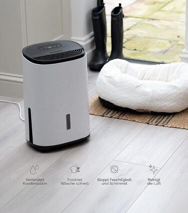 Зволожувач повітря MeacoDry Arete One 6L з очищувачем повітря | Компактний, тихий (32 дБ), для спальні, невеликих приміщень та квартир | Фільтр HEPA H13 | 1,8L резервуар | AreteOne-6L