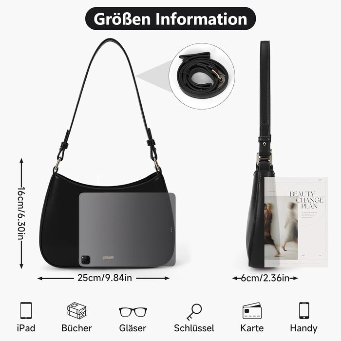 Сумка жіноча TIAASTAP Hobo Bag Y2K чорна, маленька сумка на плече з PU шкіри для дівчат-підлітків