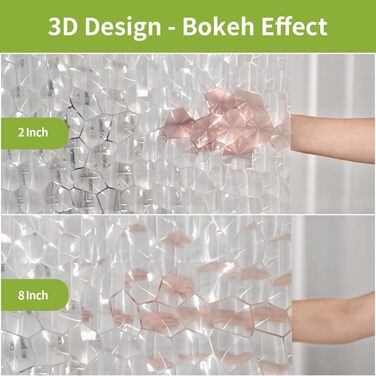 Шторка для душу OTRAKI 180x200 см Eva, кубики води, 3D, водонепроникна, антигрибкова, для ванної кімнати (12 шт.)