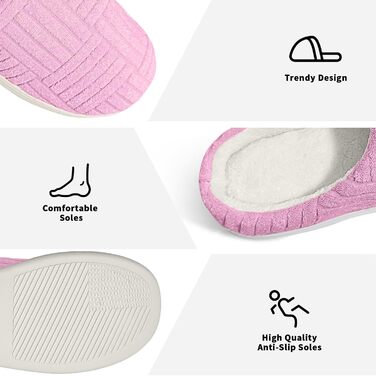 Зручні антиковзні домашні тапочки з memory foam бавовни для жінок (38/39 EU, Рожеві)