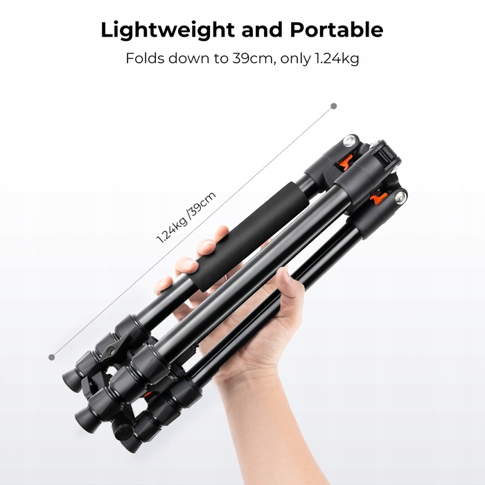 Штатив K&F Concept O234A2+BH-36, 163 см, чорний