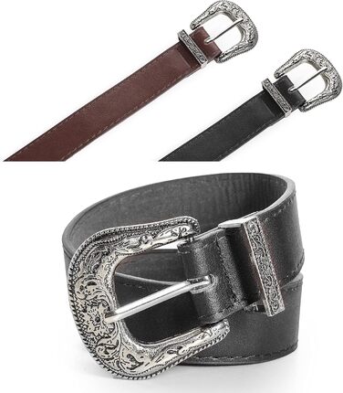 Жіночі шкіряні ремені JowTreex у стилі вестерн з квітковою пряжкою, вінтажний пояс