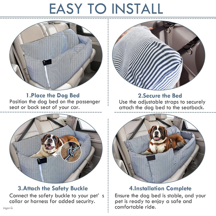 Автомобільний лежак для собак великих порід до 36 кг, з кріпленнями та неслизькою підкладкою