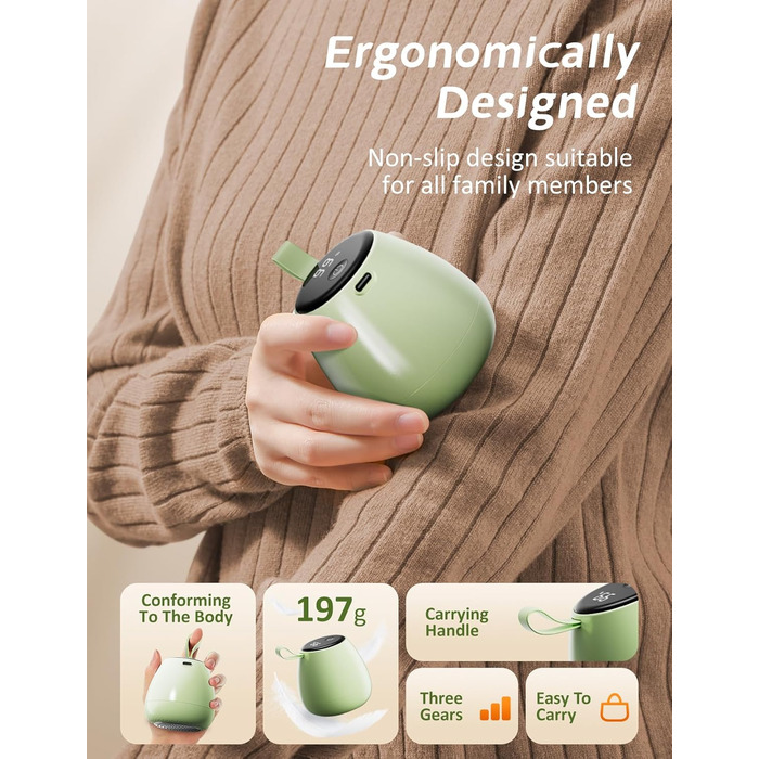 Електричний видальник пуху з 2 змінними лезами, 3 режими, LCD-дисплей, USB-зарядка для різних тканин