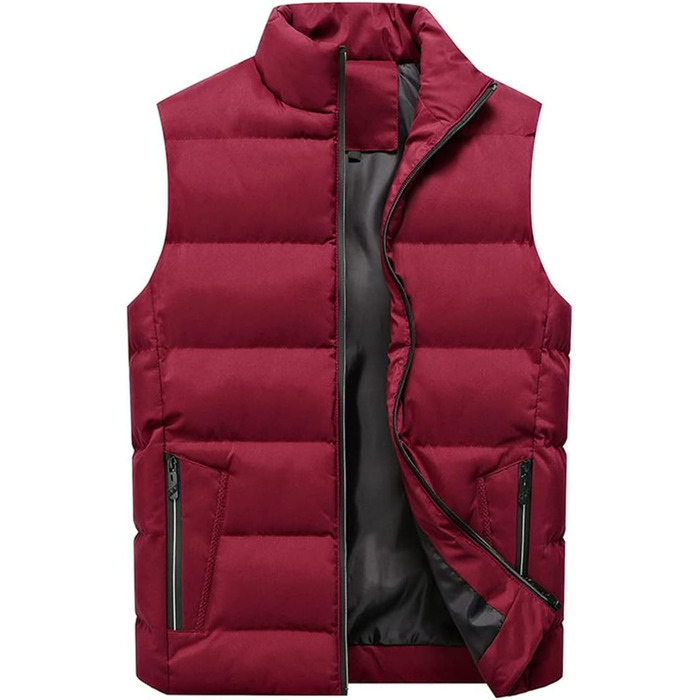 Чоловіча степкова жилетка YOUTHUP для зими, спорту та відпочинку. Тепла безрукавка з коміром, червона, L. Модель LHB-01