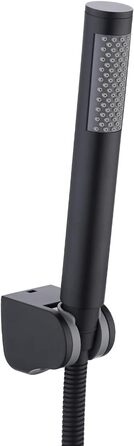 KES Handheld Shower Head Shower Head Bathroom SUS304 Shower Head with Shower Head Holder and Shower Hose Stainless Steel Brushed, LP150-BS (Black)
