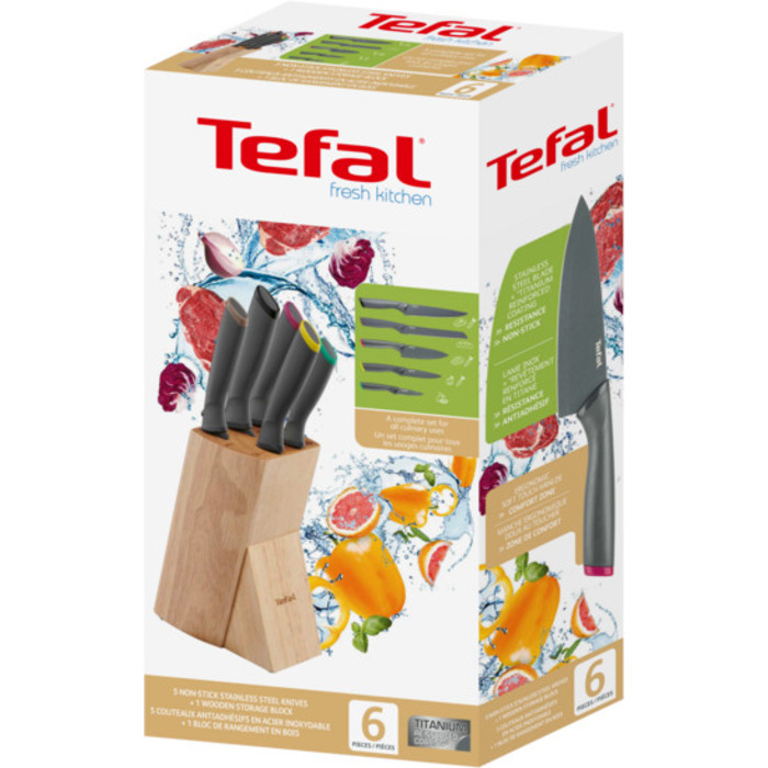 Набір ножів у підставці Tefal Fresh Kitchen, 5 предметів