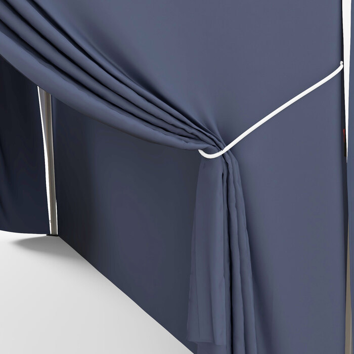 Outsunny Folding Gazebo 3 x 3 m with Side Walls & Windows, UV Protection, Garden Gazebo for Parties, incl. Carry Bag, Blue