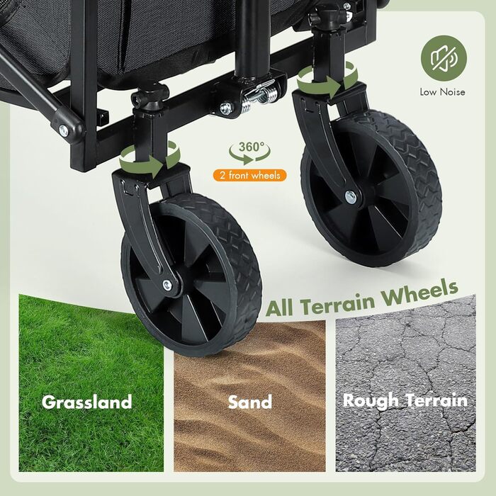 Транспортер для собак на колесах, велика візок для собак та котів до 18 кг (Чорний, Сірий)