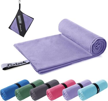 Рушник з мікрофібри Linlook - великий, компактний, швидковисихаючий. Ідеально для спорту, подорожей, йоги, пляжу, тренажерного залу. Розмір: 180x80 см. Кольори: зелений, фіолетовий