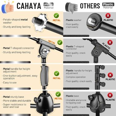 Підставка для мікрофона 2-в-1 CAHAYA CY0239 з гачком, сумка та кліпси, чорна. Підходить для сцени, живої трансляції