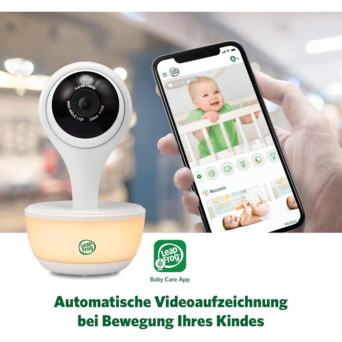 Відеоняня LeapFrog LF2513 без Wi-Fi, IPS LCD екран 2.8 дюйма, поворот та нахил, нічне бачення, 300 метрів, датчик температури, до 12 годин роботи, LF2513 2.8' Video (LF815HD 5' Video)
