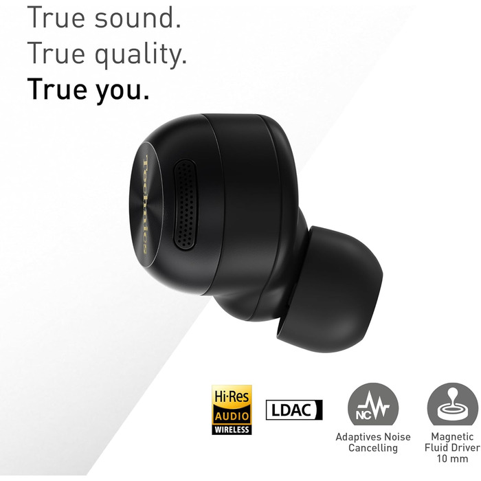 Technics EAH-AZ100E-S Бездротові навушники з активним шумозаглушенням, 10 мм драйвер, Multipoint Bluetooth, Voice Focus AI, комфортні, сріблясті