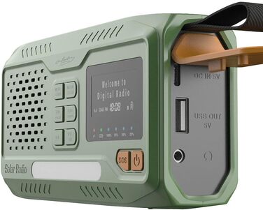 Радіо Infactory для надзвичайних ситуацій: мобільне DAB+ радіо з ручним приводом, сонячною панеллю, LED-дисплеєм, USB, Bluetooth 5
