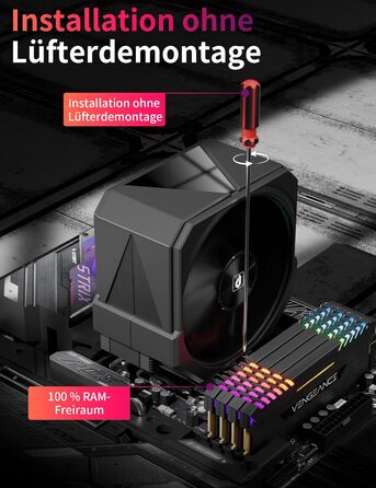 upHere UP1 Elite KC4C - Кулер для процесора з RGB підсвічуванням, 120мм, сумісний з AMD AM4/AM5 та Intel