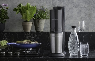 Сифон для води SodaStream Crystal 2.0, скляний графин + балон CO2, чорний