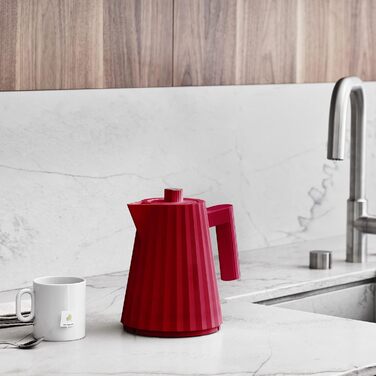 Alessi Plissé Electric Kettle - Red Thermoplastic Resin, 2400W, 1.0L, European Plug