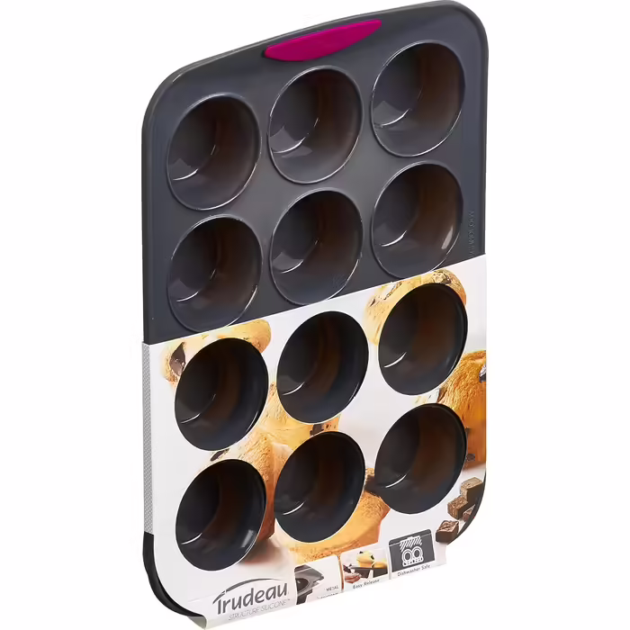 Trudeau Silicone Muffinform, 12 cups, Fuchsia (Model: 05115197KR)